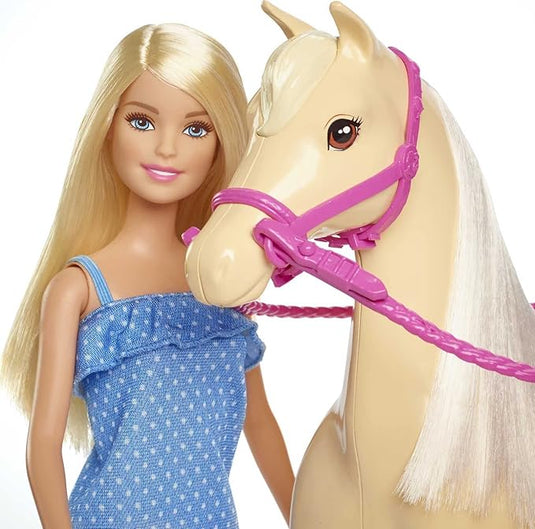 Barbie Doll & Horse Playset, Blonde Hair With Riding Accessories