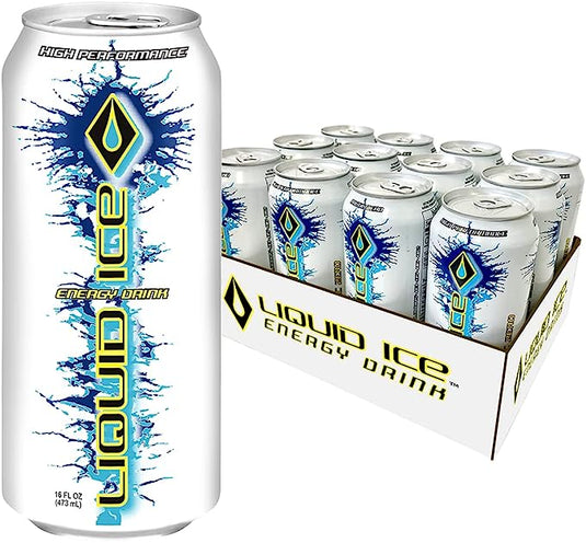 Liquid Ice Enery Drink - Arctic Zero (16 Fl Oz, 12 Count)