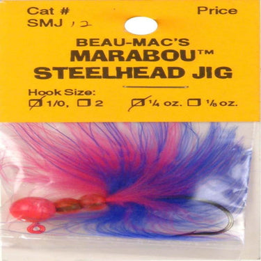 Beau Mac Marabou 1/4oz Steelhead Jig (Hot Pink/Purple)