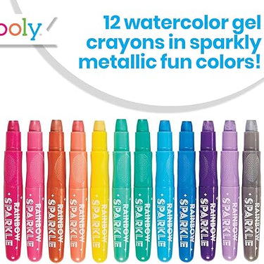 Ooly Rainbow Sparkle Metallic Watercolor Gel Crayons 12 Piece Set