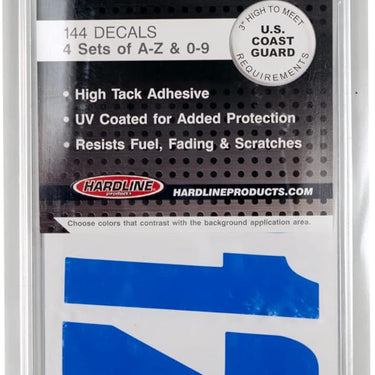 Hardline 350 Series 3-Inch Boat & PWC Registration Number Kit (Blue)