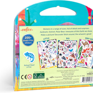 eeBoo: Wonderful Animals Shiny Sticker Book