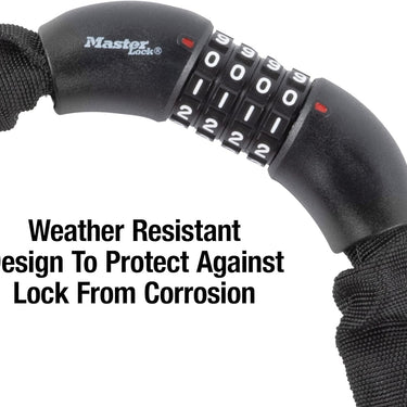 Master Lock Hardened Steel Chain with Integrated Resettable Combination Lock