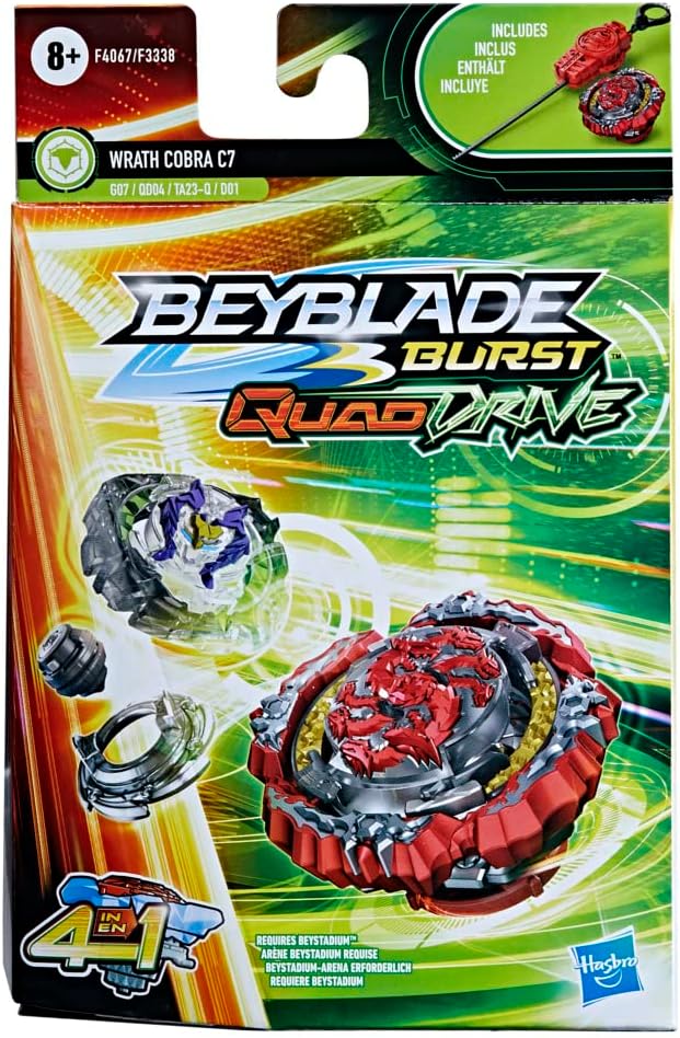 Load image into Gallery viewer, BEYBLADE Burst QuadDrive Wrath Cobra C7 Spinning Top Starter Pack - Defense/Attack Type Battling Game with Launcher, Toy for Kids
