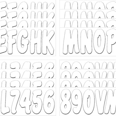Hardline 200 Series 3-Inch Boat & PWC Registration Number Kit (White)