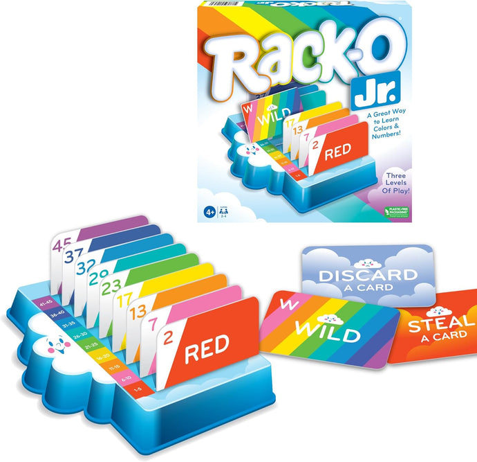 Winning Moves Games Rack-O Jr USA, Children's Edition of The Game of Rack-O for 2 to 4 Players, Ages 4+