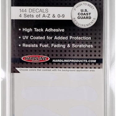 Hardline 200 Series 3-Inch Boat & PWC Registration Number Kit (White)