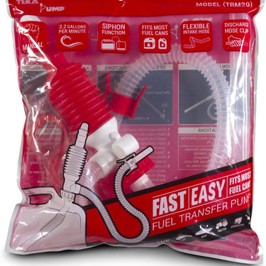 TERA PUMP TRM20 Manual Fuel Transfer Pump w/Bendable Intake hose and 3 different gas can adapters