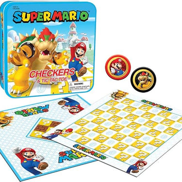 USAOPOLY Super Mario Checkers & Tic-Tac-Toe Collector's Game Set for 2 players