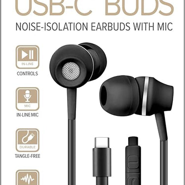 Sentry Type-C Noise Isolation Earbuds with Mic