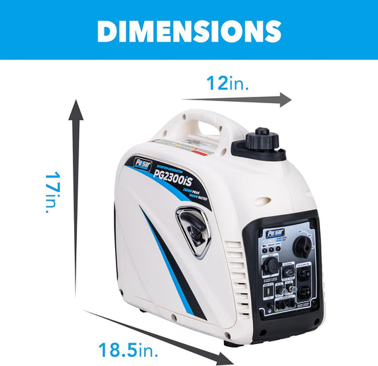 Pulsar PG2300iS 2,300W Portable Super Quiet Gas-Powered Inverter Generator with USB Outlet & Parallel Capability, CARB Compliant