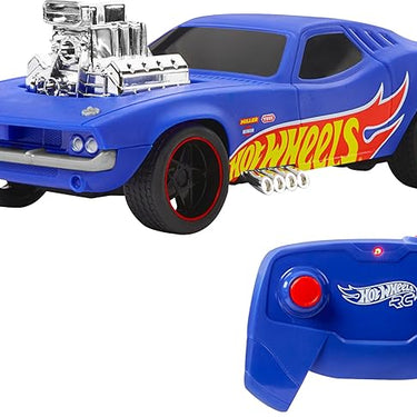 Hot Wheels 1:16 Scale RC Rodger Dodger USB-Rechargeable Toy Car, Battery-Operated Remote Control
