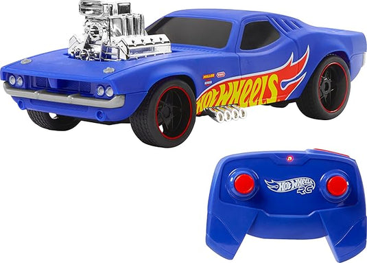 Hot Wheels 1:16 Scale RC Rodger Dodger USB-Rechargeable Toy Car, Battery-Operated Remote Control