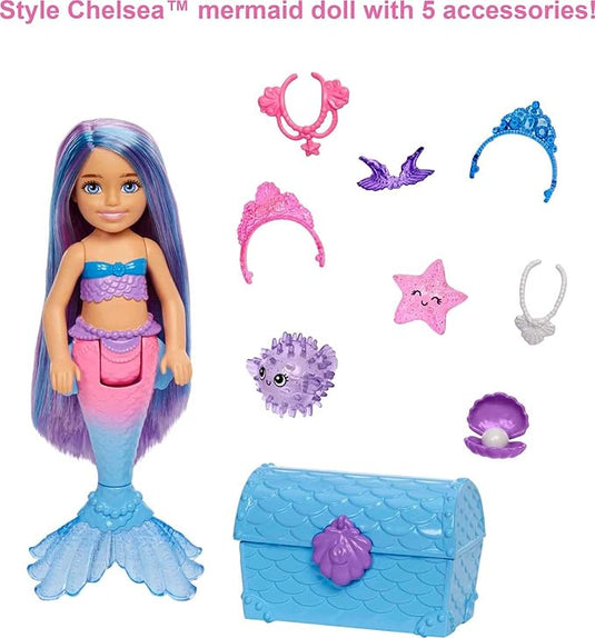 Barbie Mermaid Power Chelsea Small Doll with Blue & Purple Hai