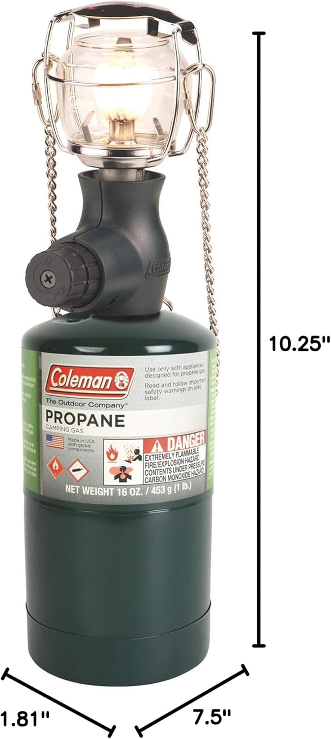 Load image into Gallery viewer, Coleman Compact Propane Lantern, 300 Lumens Gas Lantern with Pressure Control, Adjustable Brightness, &amp; Included Mantle; Lantern for Camping, Tailgating, Emergencies, &amp; Power Outages
