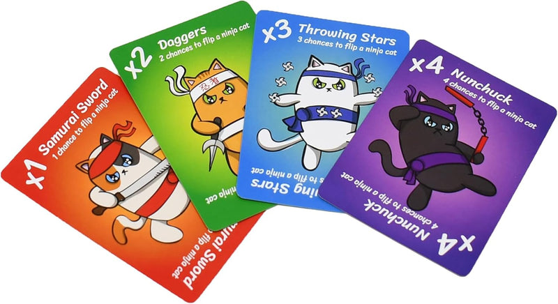 Load image into Gallery viewer, Ninja Cat Cucumber Attack! Card Game - Fast-Paced Slap-Happy Game of Weapon-Wielding Ninja Cats, Fun for Family Game Night, Ages 5+, 2-4 Players, 13-30 Minute Playtime, Made
