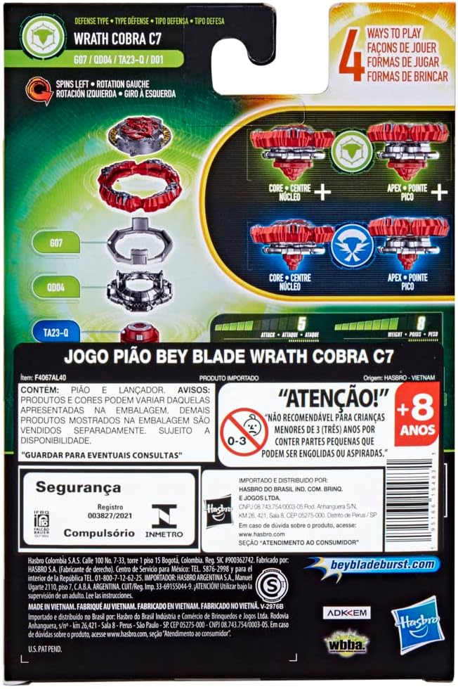 Load image into Gallery viewer, BEYBLADE Burst QuadDrive Wrath Cobra C7 Spinning Top Starter Pack - Defense/Attack Type Battling Game with Launcher, Toy for Kids
