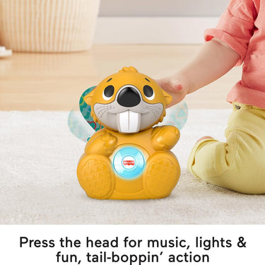 Fisher-Price Baby Learning Toy Linkimals Boppin’ Beaver with Music & Lights