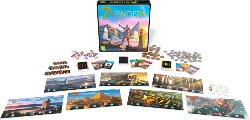 Load image into Gallery viewer, 7 Wonders Board Game BASE GAME (New Edition) for Family | Civilization and Strategy Board Game for Adult Game Night | 3-7 Players | Ages 10+ | Made by Repos Production
