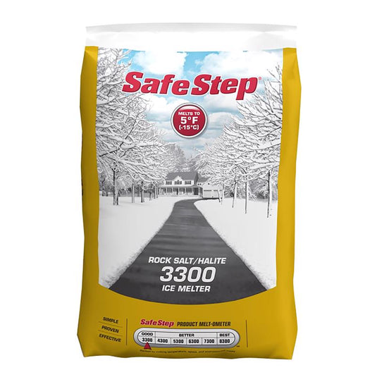 Safe Step 3300 Sodium Chloride Crystal Halite/Rock Salt Ice Melt 25 lb