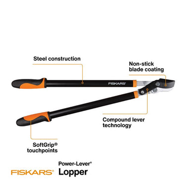 Fiskars Power-Lever Steel Bypass Lopper