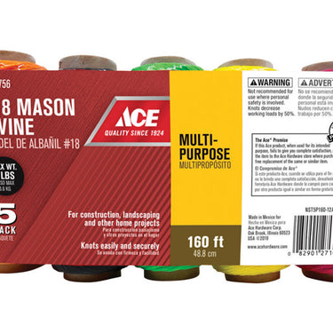 Ace 18 # X 160 ft. L Assorted Twisted Nylon Twine