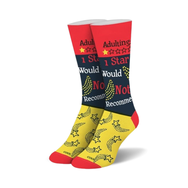 Odd Sox Adulting 1 Star Women's Crew Socks Size M