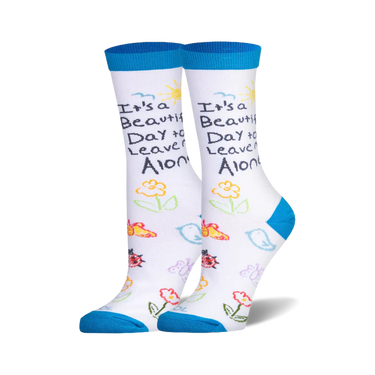 Odd Sox It's A Beautiful Day Women's Crew Socks Size M