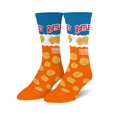 Odd Sox Ruffles Flavors Men's Crew Socks Size L