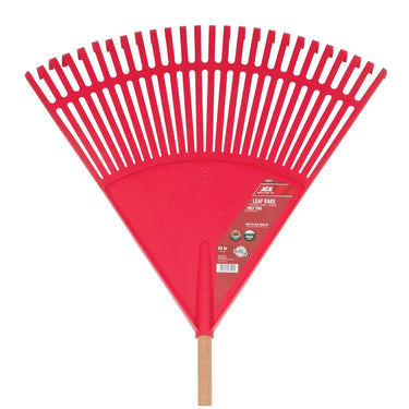 Ace 65 in. 26 Tine Poly Leaf Rake Wood Handle