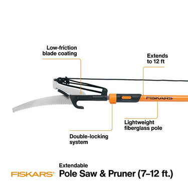 Fiskars 12 ft. Steel Curved Extendable Tree Pruner