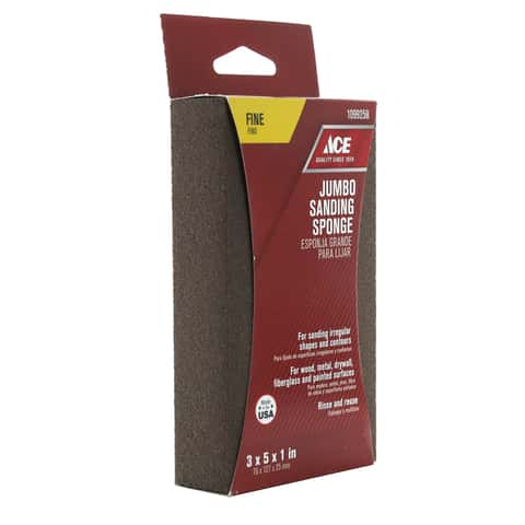 Ace 5 in. L X 3 in. W X 1 in. 120 Grit Fine Extra Large Sanding Sponge