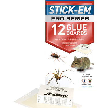 JT Eaton Stick-Em Pro Series Small Glue Board Trap For Insects/Mice/Spiders 12 pk