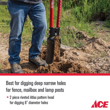 Ace 57 in. Steel Atlas Pattern Post Hole Digger Fiberglass Handle