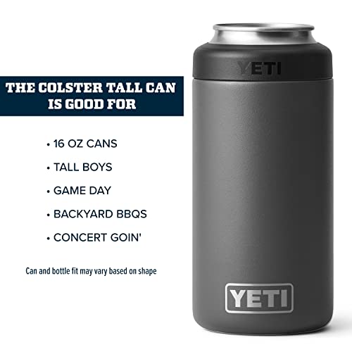 Load image into Gallery viewer, YETI Rambler 16 Oz Colster Charcoal BPA Free Tall Can Insulator
