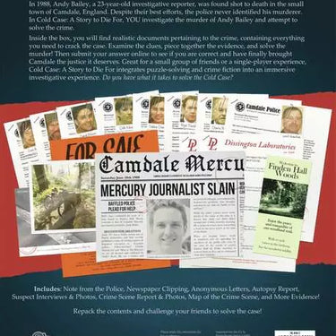 COLD CASE A Immersive Game - Cold Case: A Story to Die ForTO DIE FOR