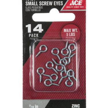 Ace 1/16 in. D X 7/16 in. L Zinc-Plated Steel Screw Eye 5 lb. cap. 14 pk