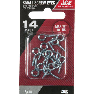 Ace 1/16 in. D X 5/8 in. L Zinc-Plated Steel Screw Eye 10 lb. cap. 14 pk