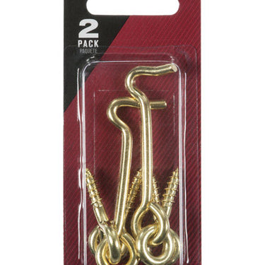 Ace Small Polished Brass Green Brass 2.5 in. L Hook and Eye 2 pk