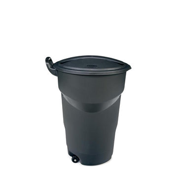 Rubbermaid 32 gal Black Plastic Wheeled Garbage Can Lid Included