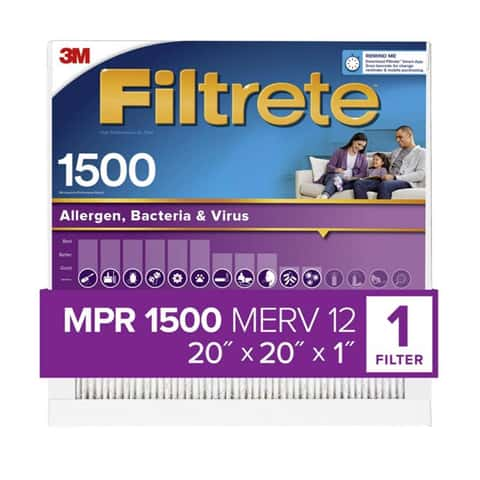 Filtrete 20 in. W X 20 in. H X 1 in. D 12 MERV Pleated Allergen Air Filter 1 pk