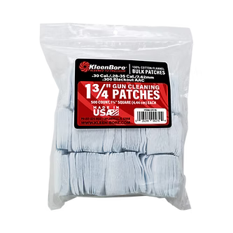 KleenBore 1 3/4″ Square (500PK) .28-.35 Cal. (.30 Cal.) Cleaning Patches