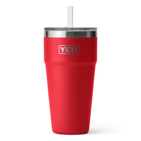 Yeti Rambler 26 Oz BPA Free Straw Cup - Rescue Red