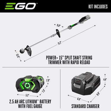 EGO Power+ ST1502SA 15 in. 56 V Battery String Trimmer Kit (Battery & Charger)