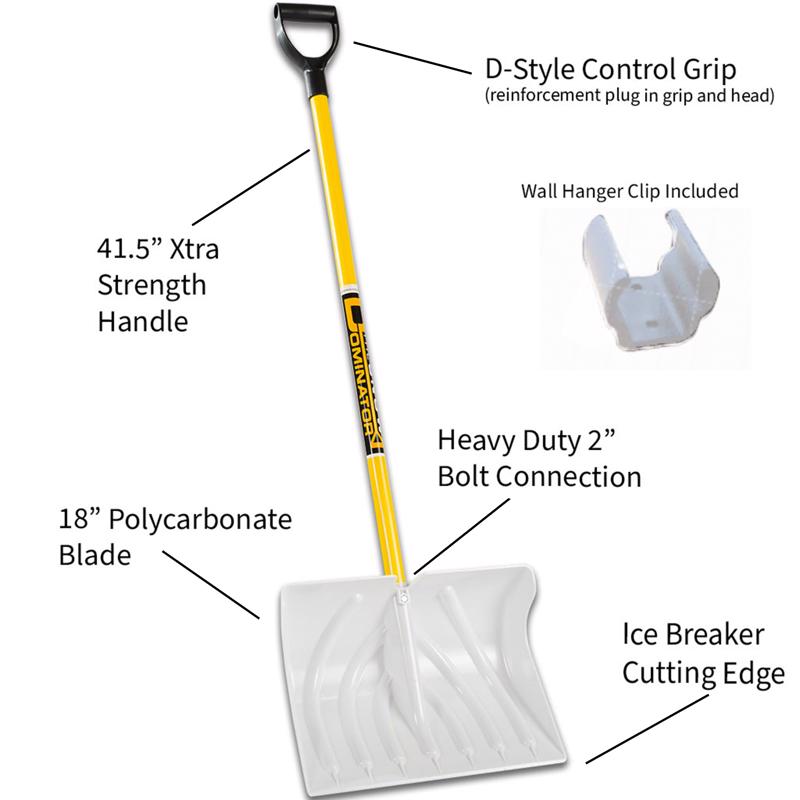 Load image into Gallery viewer, The Snowplow The Snow Dominator 18 in. W X 57.5 in. L Poly Snow Shovel
