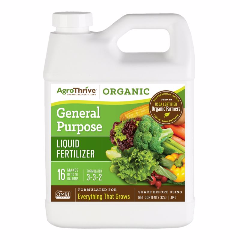 Load image into Gallery viewer, AgroThrive Organic Everything that Grows 3-3-2 General Purpose Fertilizer 32 oz
