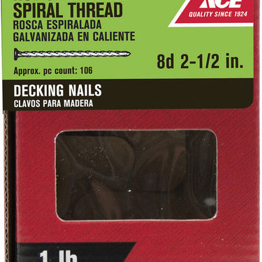 Ace 8D 2-1/2 in. Deck Steel Nail Flat Head 1 lb