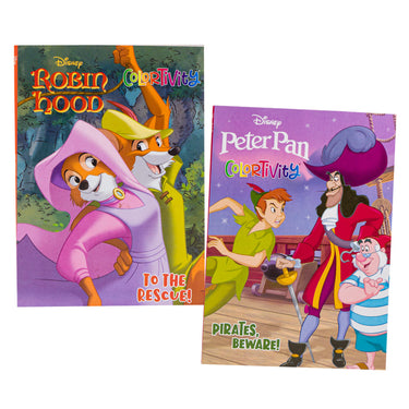 Disney Robin Hood and Peter Pan Colortivity Coloring Book - 64 Pages - Assorted