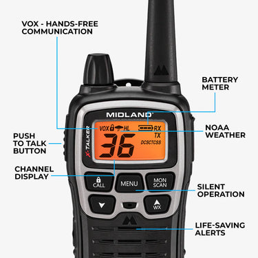 Midland T77 X-Talker® FRS Walkie Talkie Bundle with Case