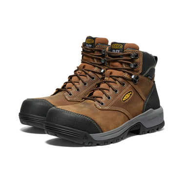 Keen Men's Evanston 6" Waterproof Boot (Carbon Toe) Bison/Black 14EE